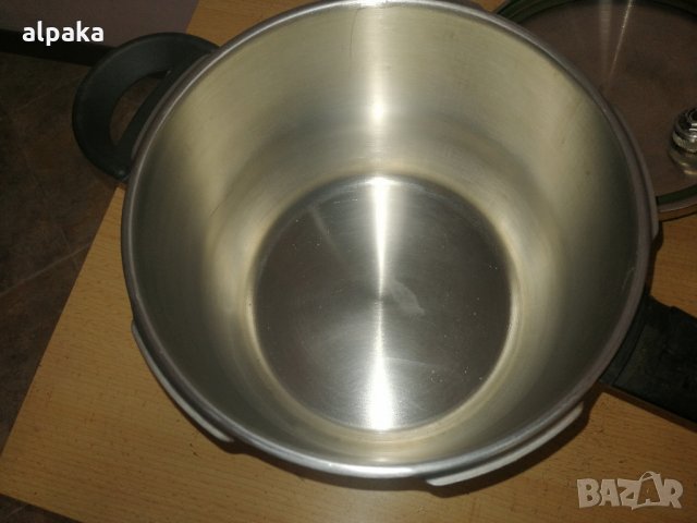Продавам испанска маркова тенджера под налягане, алпака, Fagor 6литра , снимка 3 - Съдове за готвене - 25445048