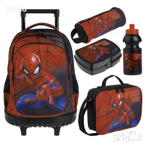 Ученически комплект spiderman с раница с колелца и аксесоари_1252195