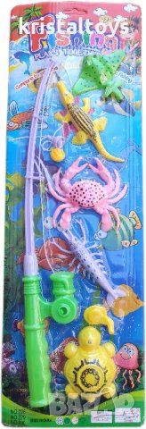 Детска играчка комплект Въдица с риби 7 части, снимка 1