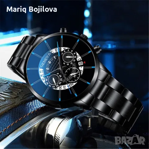 Елегантен стоманен мъжки часовник с метална каишка. , снимка 7 - Мъжки - 49775461