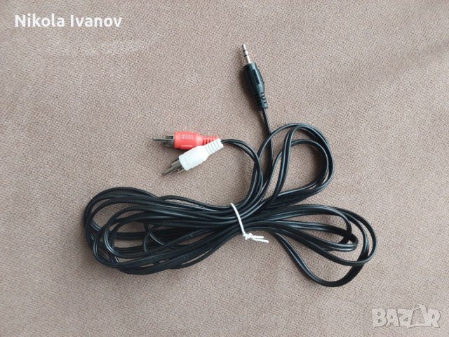 3.5mm към RCA кабел, 3м за компютър/лаптоп/телефон/тонколони/усилвател, снимка 2 - Други - 42224845