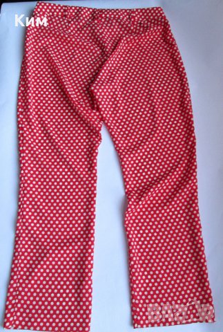 Дамски панталон Tara Jarmon свободна кройка в червено на бели точки свежо, снимка 4 - Панталони - 34441978