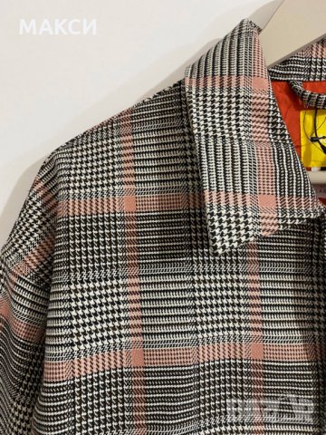 Марково стилно модерно ватирано яке с джобове, капси и топла мека подплата в актуален десен каре, снимка 2 - Якета - 35023008
