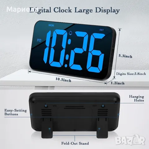 LED дигитален стенен часовник / Будилник със Седмични Аларми и Димиране, снимка 4 - Други стоки за дома - 49369542