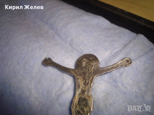 СТАРО СРЕБРИСТО МЕТАЛНО РАЗПЯТИЕ за КРЪСТ 19473, снимка 6 - Други ценни предмети - 37395569