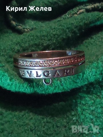 BVLGARI МАРКОВ СРЕБЪРЕН СКЪПОЦЕНЕН ПРЪСТЕН МАТИРАНО СРЕБРО 925 БУЛГАРИ с ФАСЕТИРАНИ ЦИРКОНИ 28720