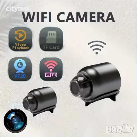 Мини Wi-Fi Камера за Наблюдение, слот за карта, звуково активиране, снимка 2 - IP камери - 56163319