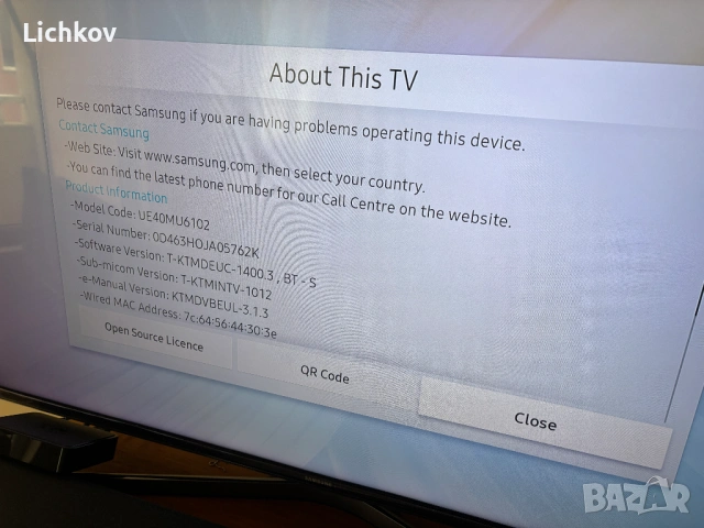Смарт телезизор 40 инча Самсунг TV Samsung UE40MU6102K Smart, снимка 3 - Телевизори - 53352961