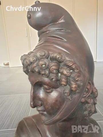 Canova Paris 70см-15кг/голяма бронзова фигура-бюст на Парис/модел Антонио Канова, снимка 6 - Статуетки - 55780335