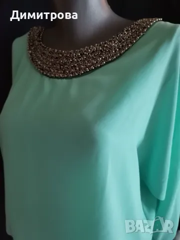 Елегантна блуза, цвят мента 