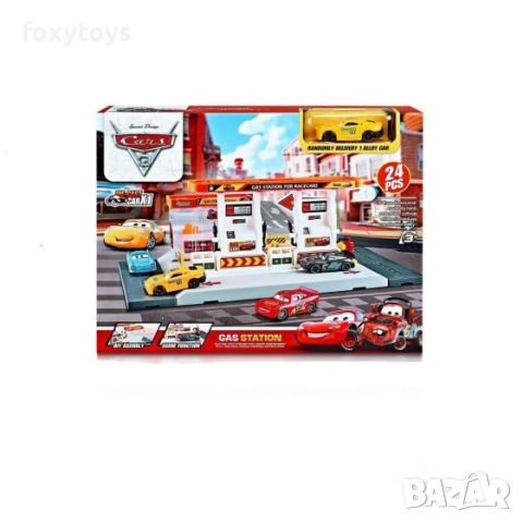 Бензиностанция с път и кола Макуин, McQueen, Cars, снимка 2 - Коли, камиони, мотори, писти - 51783281
