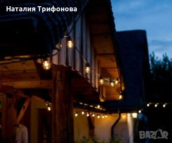 Водоустойчив гирлянд за външно осветление с 10 броя LED крушки, снимка 2 - Лед осветление - 54090392