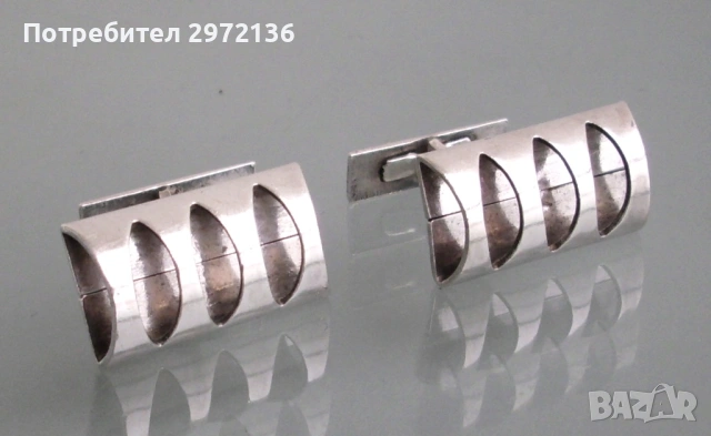 Сребърни бутонели копчета за маншети, снимка 4 - Антикварни и старинни предмети - 53131522