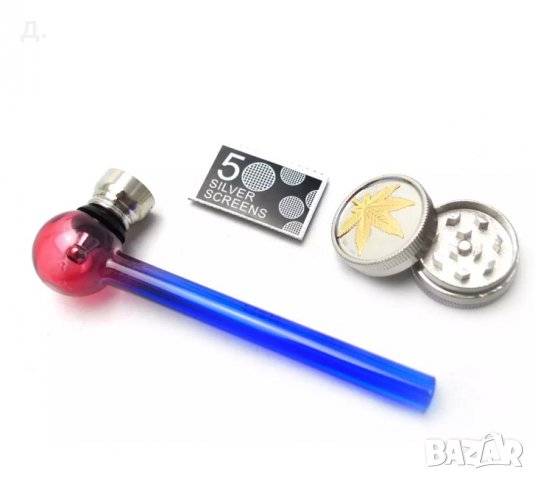 Стъклена лула, снимка 2 - Лули - 29459611