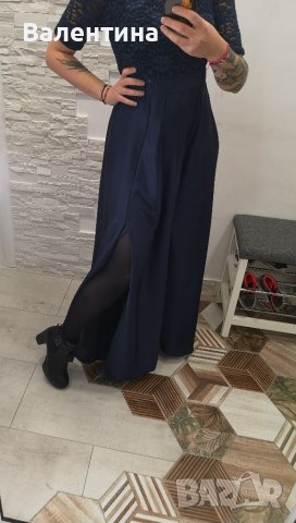 Swing официална рокля, тъмносиня, дантела, L/XL размер , снимка 18 - Рокли - 38350234