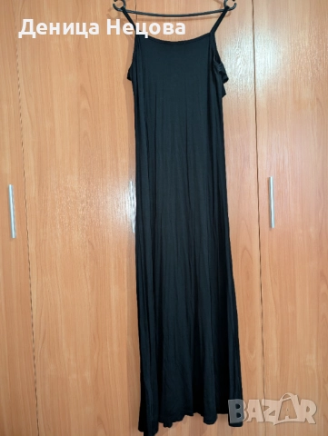 Дълга черна лятна рокля, снимка 2 - Рокли - 52704903