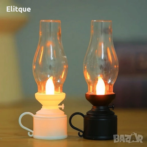 LED винтидж декоративна лампа с трептяща светлина, снимка 3 - Декорация за дома - 52820137