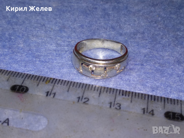 СКЪПОЦЕНЕН АЖУРЕН СРЕБЪРЕН ПРЪСТЕН СРЕБРО 925 с БЯЛА ПОЗЛАТА и БРИЛЯНТНО ФАСЕТИРАНИ ЦИРКОНИ 41902, снимка 3 - Пръстени - 44707445