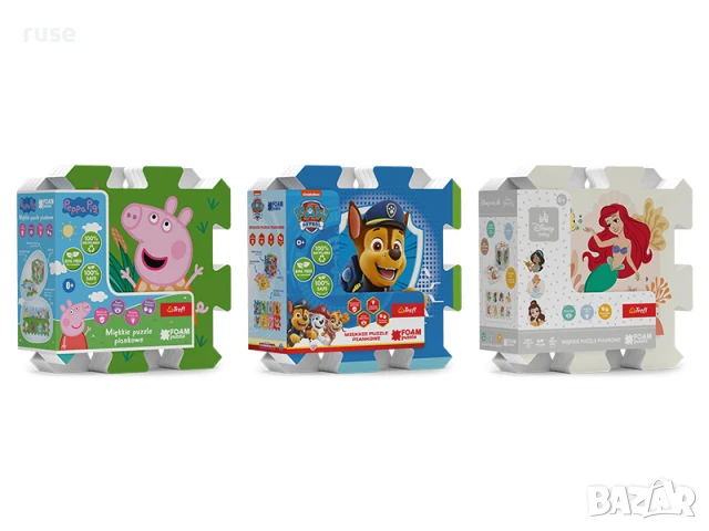 НОВИ! Пъзел постелка за игра Trefl – Peppa, Paw Patrol или Ариел