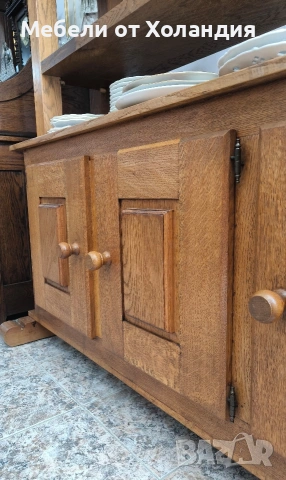 Масивен дъбов шкаф-етажерка, снимка 6 - Етажерки - 54226112