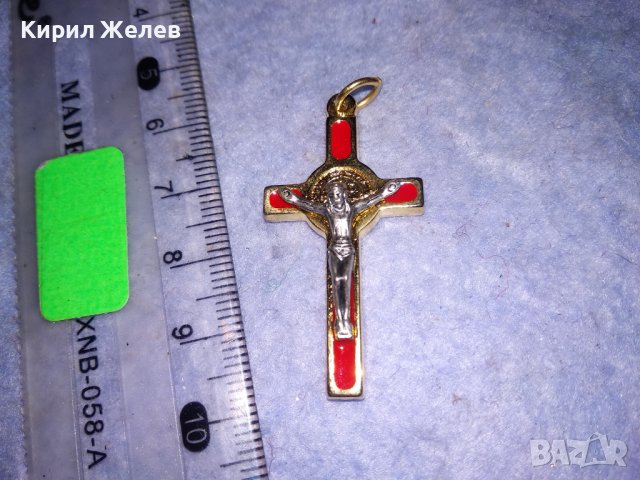 РИМОКАТОЛИЧЕСКО НАГРЪДНО РАЗПЯТИЕ КРЪСТ ЕМАЙЛИРАН БЛАГОРОДНА СТОМАНА РЯДЪК 31206, снимка 3 - Колиета, медальони, синджири - 39856811