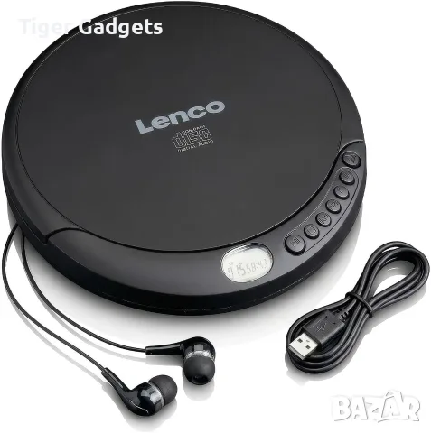 Преносим CD плейър Lenco CD-010 Walkman с LCD дисплей, слушалки и Micro USB