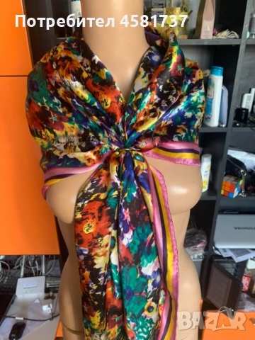 Разкошен копринен шал Becksöndergaard, снимка 2 - Шалове - 51718173
