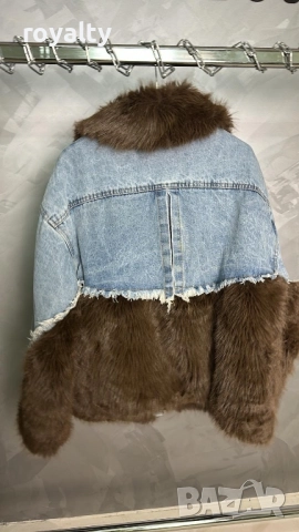 Дамско Зимно Яке Деним Парка, снимка 2 - Якета - 52183145