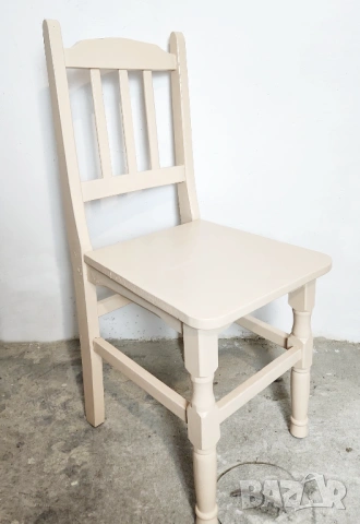 Дървен стол слонова кост трапезен, снимка 8 - Столове - 54185109