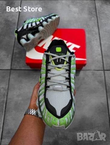 Nike Shox TL - Сиво, Черно и Неоново Зелено Мъжки Маратонки 40-45 Номер , снимка 5 - Маратонки - 52732444
