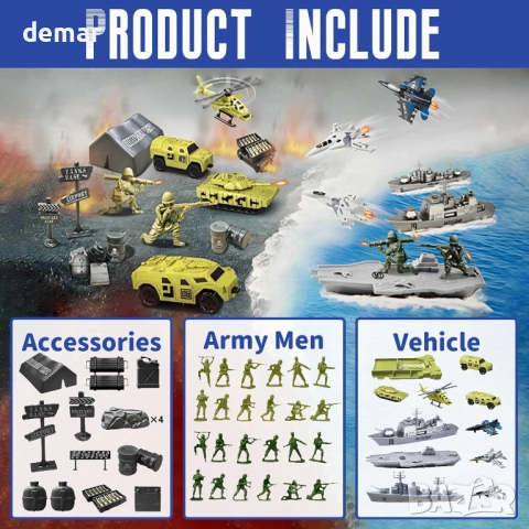 OTONOMI Бойни армейски играчки за деца с екшън фигурки и игрална карта, снимка 2 - Други - 51746535