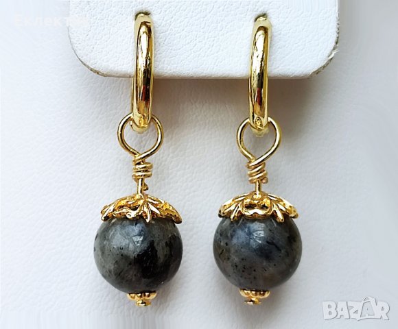 Позлатени комплекти от обеци и колиета с полускъпоценни камъни, снимка 9 - Бижутерийни комплекти - 39181393