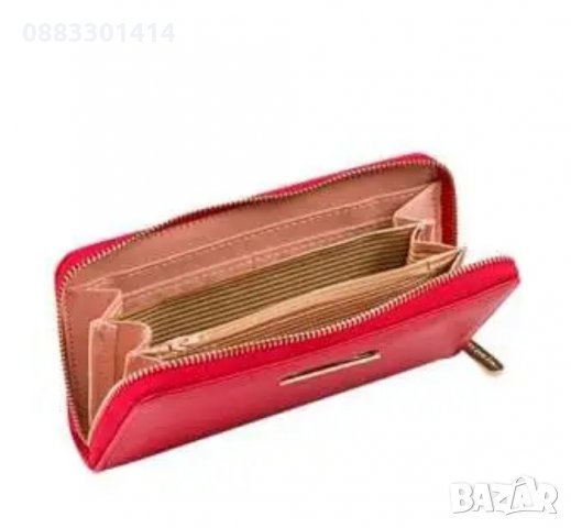 Дамско червено портмоне Портфейл с цип , снимка 2 - Портфейли, портмонета - 33744240