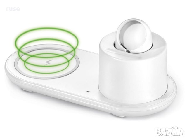 НОВИ! Qi® безжично зарядно 3в1 за смартфони, слушалки, Apple Watch, Samsung, iPhone и други, снимка 5 - Безжични зарядни - 40053421