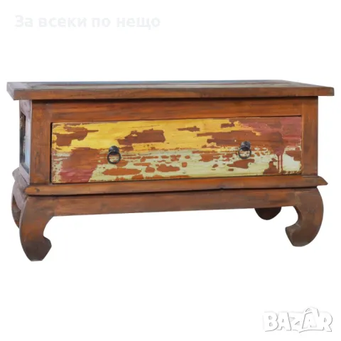 Маса за кафе, 80x50x40 см, регенерирано тиково дърво