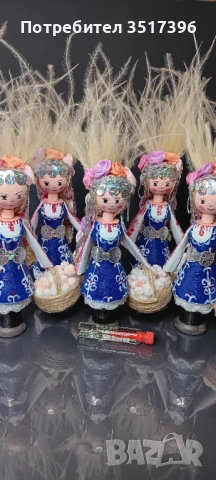 Лазарка - Дървена кукла с българска национална носия, снимка 3 - Декорация за дома - 51510287