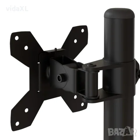 vidaXL Стойка за два монитора черна стомана VESA 75/100 мм, снимка 9 - Стойки, 3D очила, аксесоари - 56147329