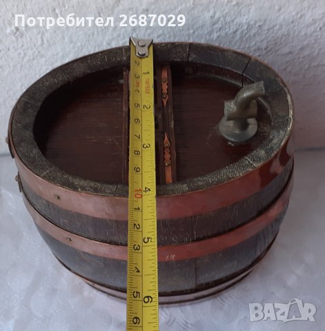 Дървено буре с медни обръчи и стойка, снимка 9 - Други - 31658196