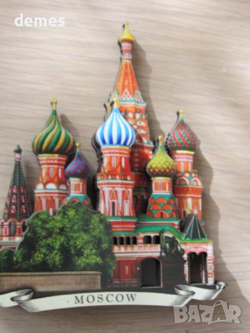 Автентичен дървен 3D магнит от Москва, Русия-серия-, снимка 6 - Антикварни и старинни предмети - 39248107