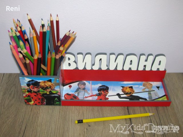 Дървен моливник за момиче., снимка 4 - Други - 39736144