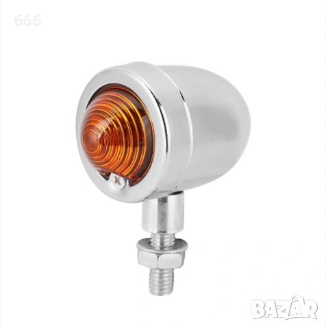 Комплект 2 мигача за мотоциклет, алуминиева сплав, 12V, сребристи, снимка 3 - Аксесоари и консумативи - 54019170