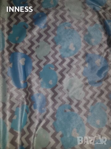 Двулицево Одеяло синьо/ бежово на слончета, снимка 4 - Спално бельо и завивки - 30087407