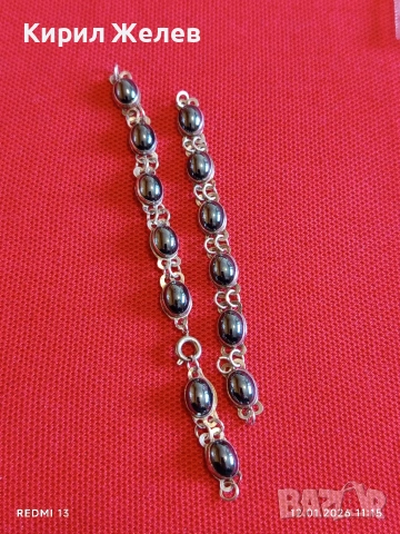 Сребърна гривна с Хематит красив аксесоар за ежедневието 52641, снимка 5 - Гривни - 53070410