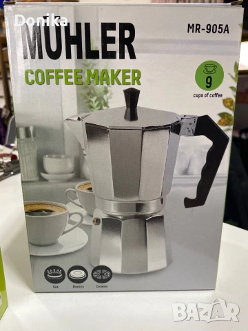 Алуминиева кафеварка Muhler, снимка 3 - Кафемашини - 53945667
