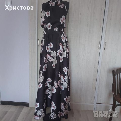 Ефирна дълга рокля на цветя с гол гръб - 45,00лв., снимка 4 - Рокли - 33972951