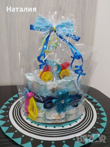 Мини торта от памперси Налични , снимка 4 - Пелени, памперси - 38343327