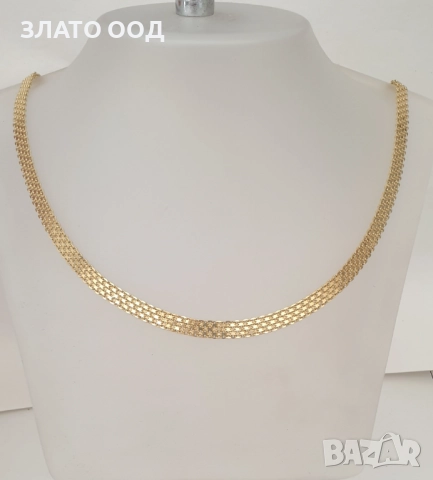 Златни колиета  модел змия, лента, бисмарк, снимка 11 - Колиета, медальони, синджири - 51127368