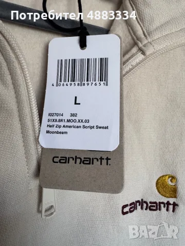 Carhartt Half Zip American Script Sweatshirt., снимка 4 - Суичъри - 56172137