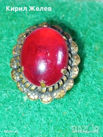 Старинен скъпоценен пръстен с Карнеолов Ахат ръчна изработка 19854, снимка 3 - Пръстени - 53993415