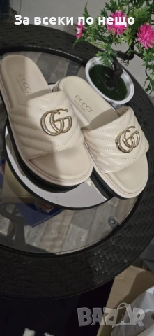 Gucci Дамски Бежови Чехли Гучи Код E1307